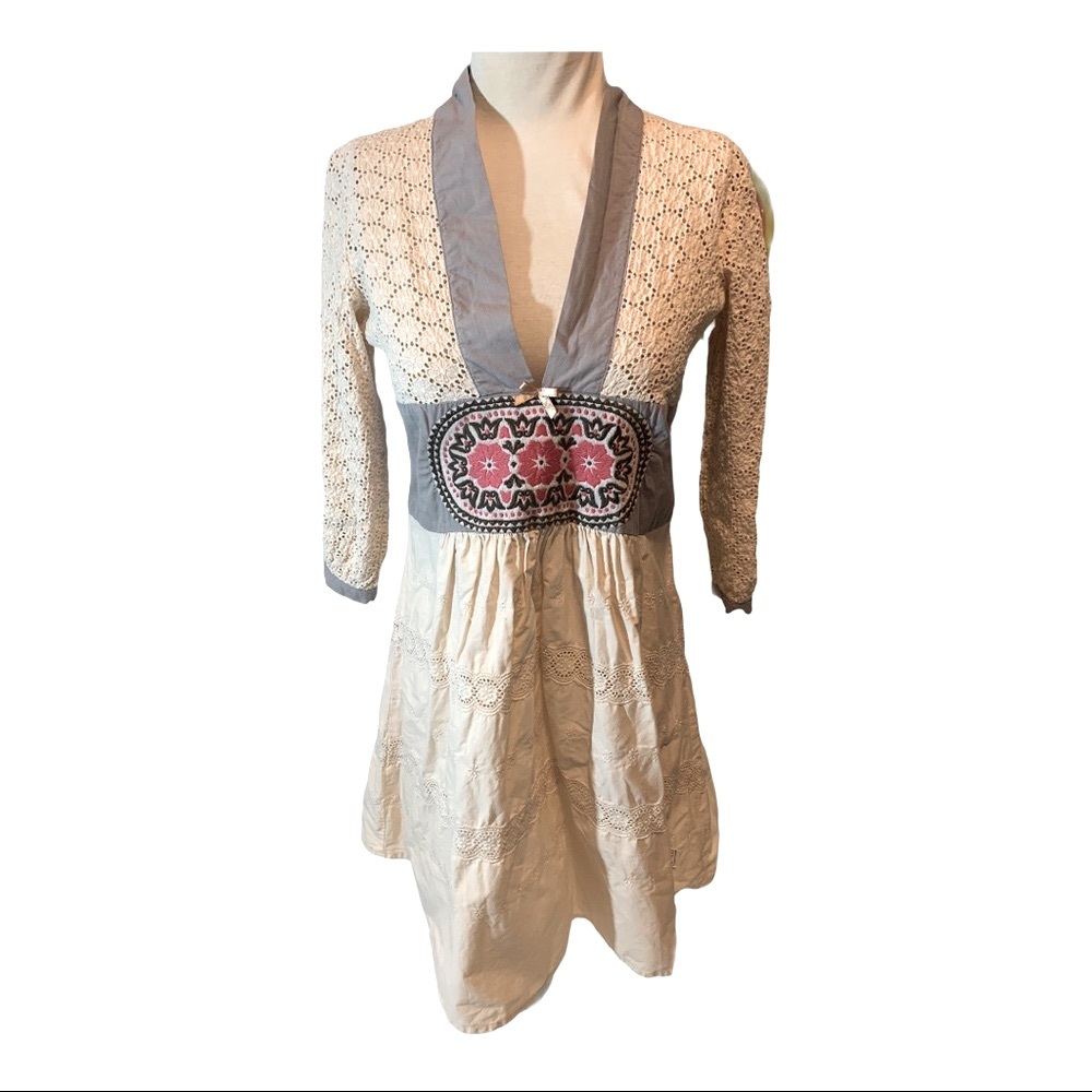 Odd Molly cream Four Continent eyelet dress S
